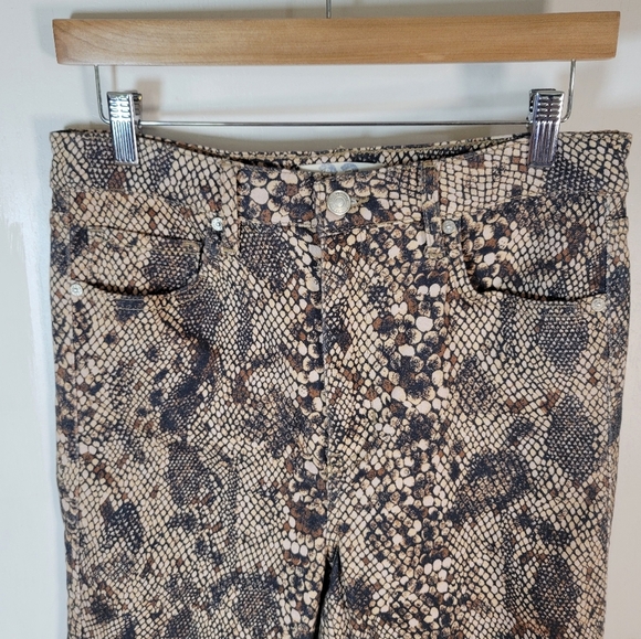 We The Free Snakeskin Pants Size 32 High Rise Cropped Edgy Festival - Picture 3 of 8